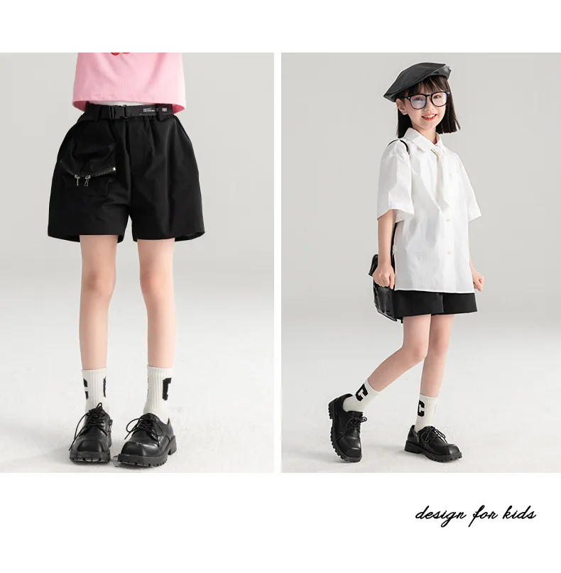 Baby Girl Pants Girls Shorts Summer 2024 New Medium and Large Children Casual Loose Solid Color Children Foreign Style Bloomers image 6