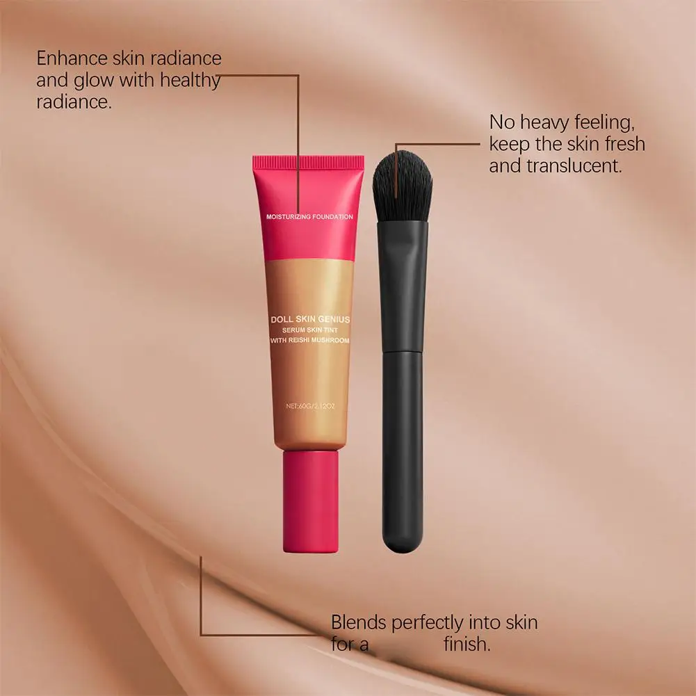 Lichtgewicht gladde vochtinbrengende foundationcrème Natuurlijke naaktlook Oliecontroleerende matte verhelderende voedende foundationcrème