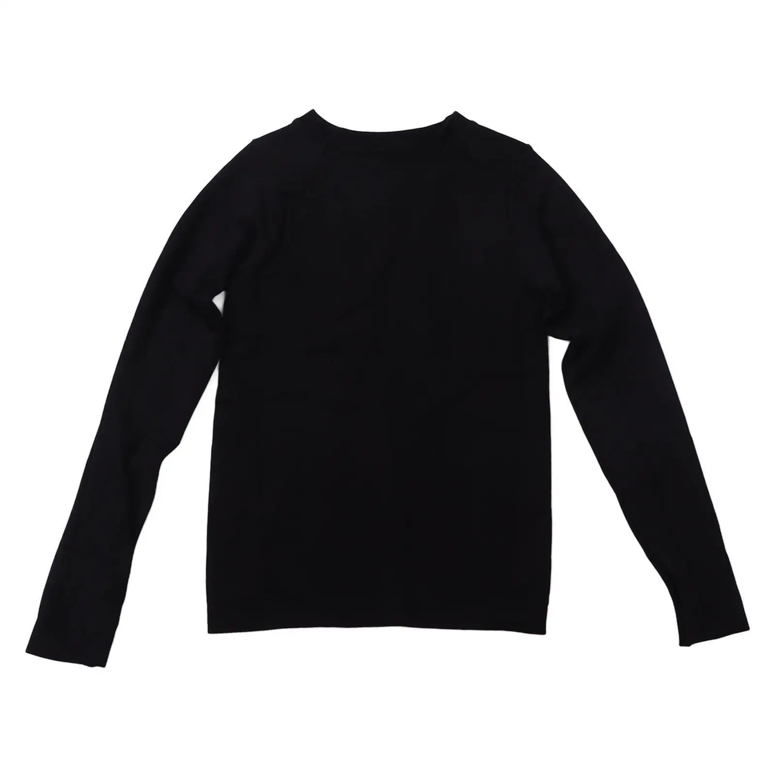 

Women's Quick-Dry Long Sleeve Running Shirt - Soft Nylon for gym Top with Finger Loops - Lightweight Black Activewear
