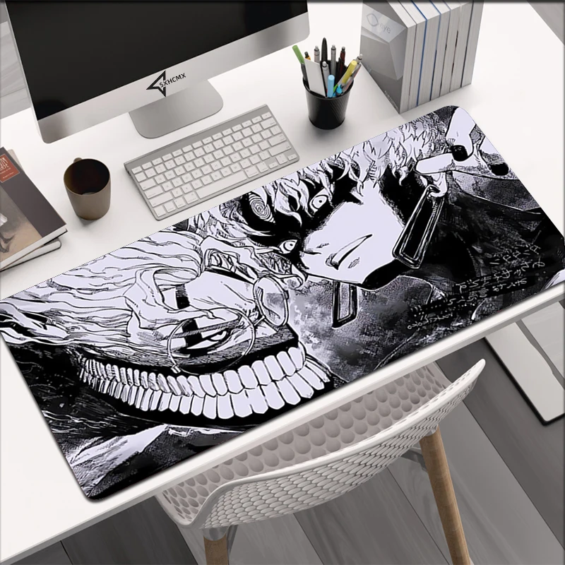 Ayase Momo Takakura Ken Seiko Mouse Pad PC Keyboard Rug Office Laptop Anime Dandadan XXL Desk Mat Black And White Manga Desk Mat