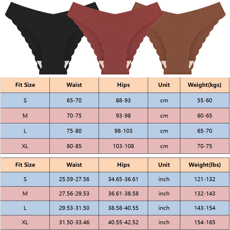 FINETOO 3Pcs Ice Silk Seamless Ruffles Underwear Women\'s Panties Sexy Low-Waist Stretch Briefs Female Soild Comfortable Lingerie