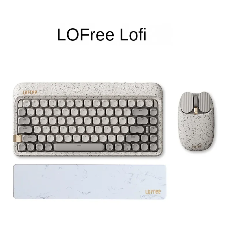 

Lofree Terrazzo Mechanical Keyboard Wireless Bluetooth three mode Hot Swappable girls office computer 84 keys