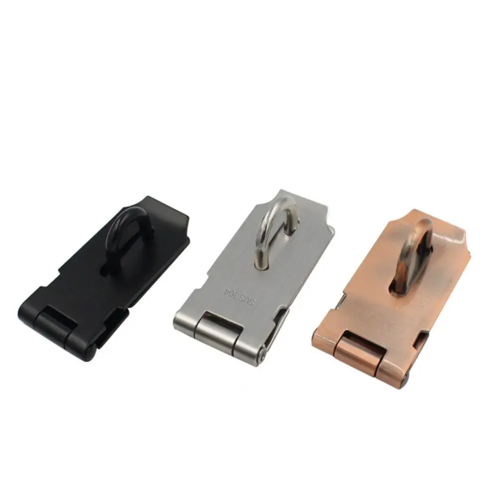 Practical Stainless Steel Padlock Hasp Burglar-proof Door Clasp Lock Household Right Angle 90 Degree Shed Latch Door Buckle