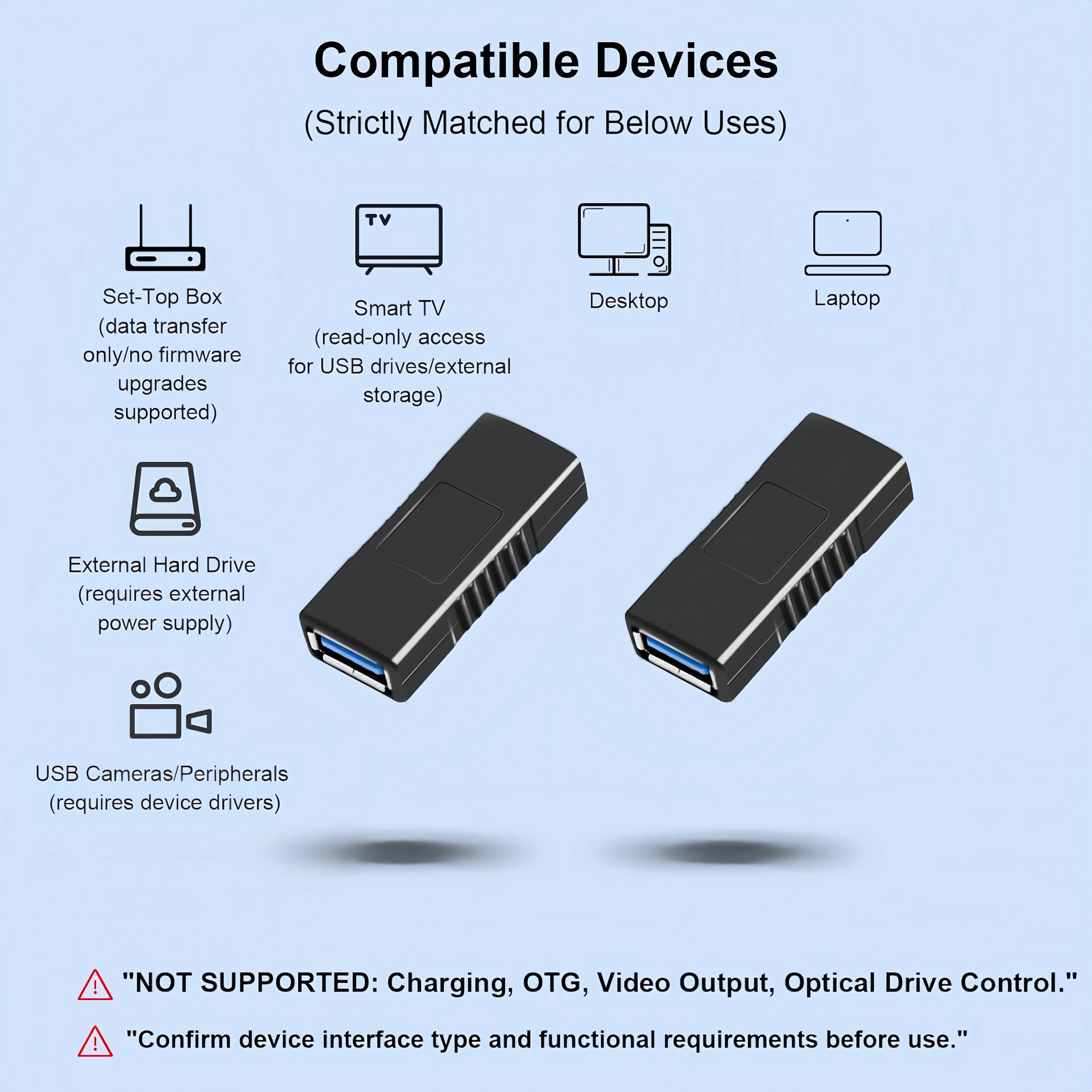 10PCS Super Speed USB 3.0 Coupler Adapter Type A Female-to-female Bridging Extension Connector