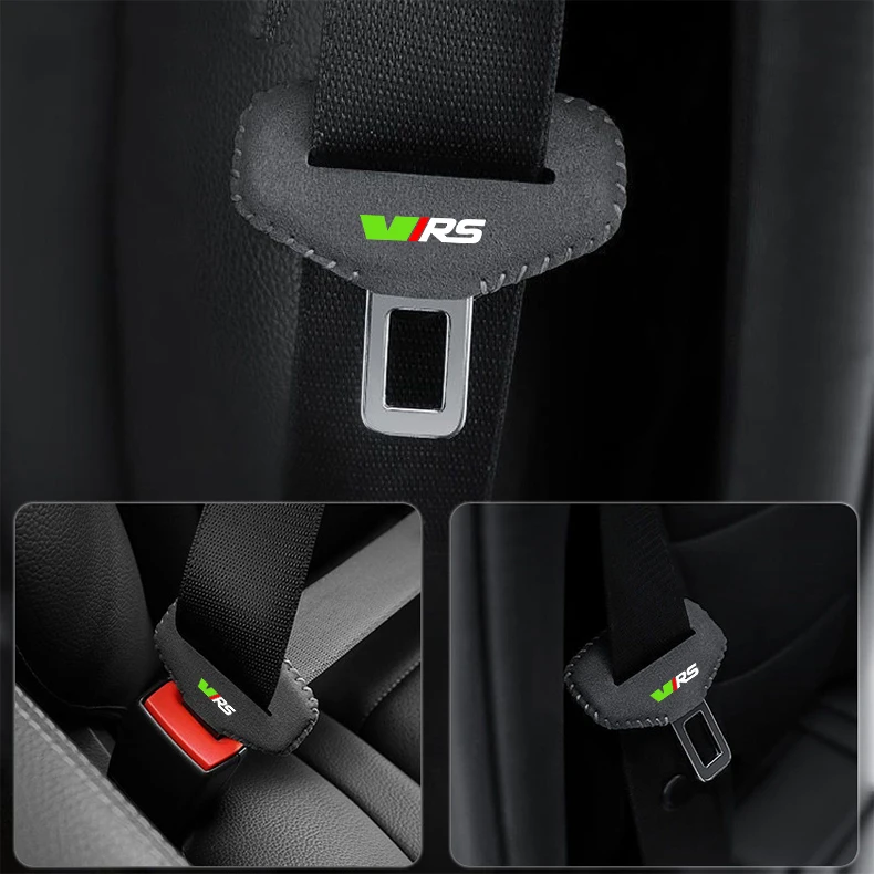 Car Seat Belt Buckle Protector Cover Anti-Scratch For Skoda VRS Octavia 2 3 Kamiq MK3 Kodiaq Karoq Superb Fabia Auto Accessories