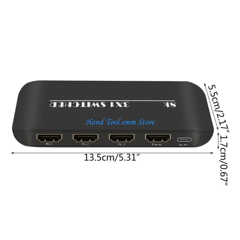 H37F Switch 8K/60Hz Switcher 3 في 1 Out Out Converter Flitter for TV Box