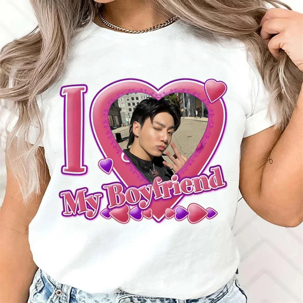 I love my boyfriend Tee women anime summer funny tshirt girl Japanese 2000s clothes