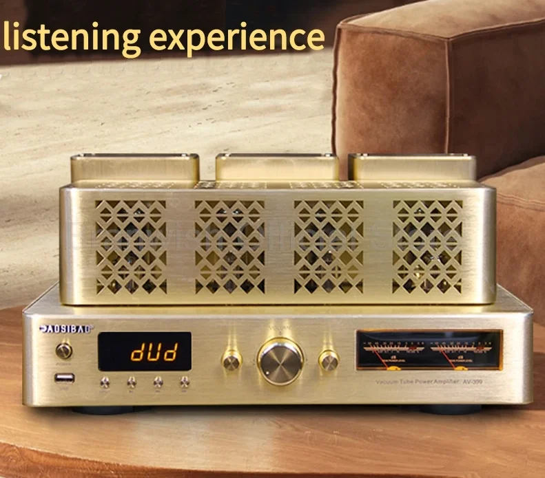 

High Power Fever Hifi Tube Amplifier Pre-stage Auido Speaker Amplifier 200W+200W Home Theater Bluetooth 5.0 Support 4/8Ω Speak