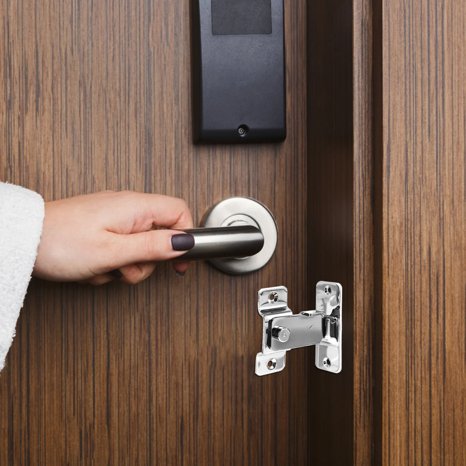 

Stainless Steel Door Locks 90 Degree Right Angle Latch Lock For Bathroom Bedroom Garage Garden Cabinet Kitchen Office Hotel Door