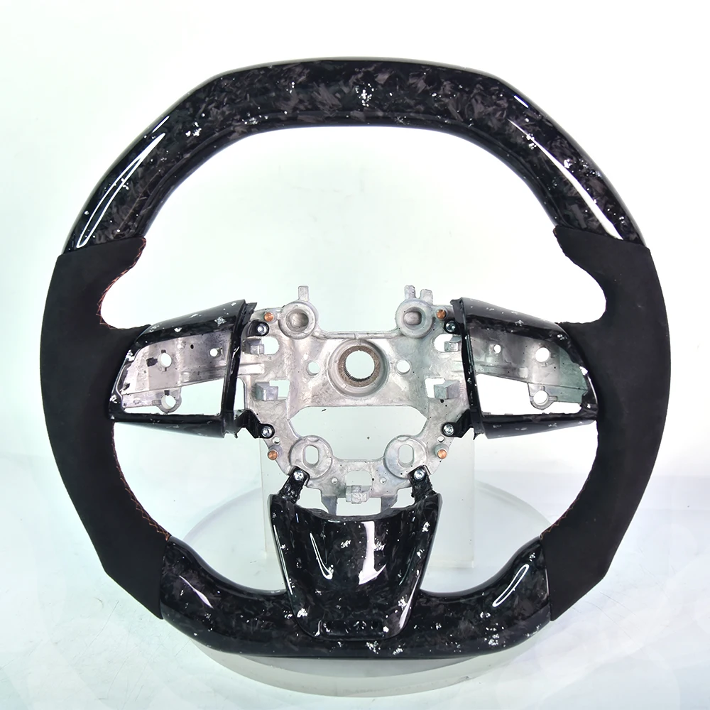 Custom Forged Leather & Carbon Fiber Sports Luxury Car Steering Wheel for Kia Stinger with LED
