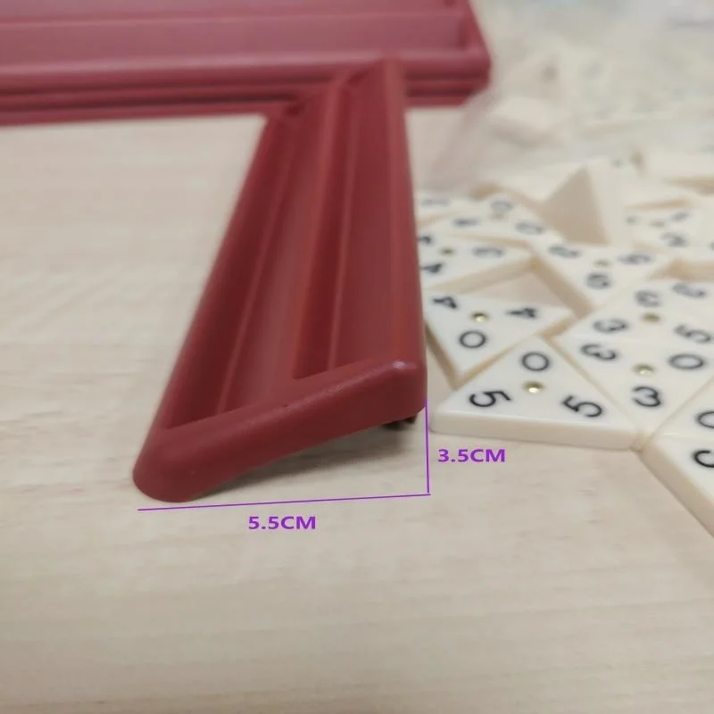 [AIXI] 56-Piece Large Triangular Domino Set with 4 Stands Children's Number Game Tabletop Toy for Family Entertainment