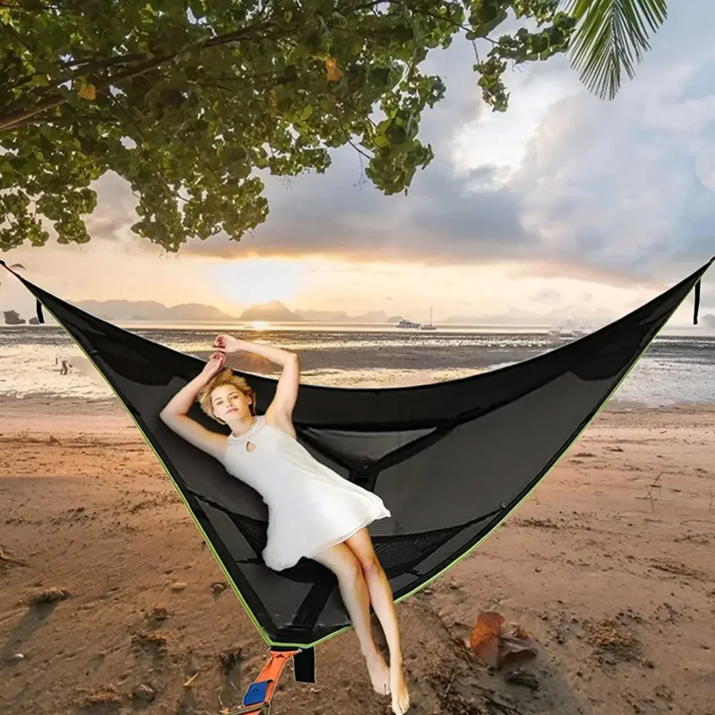 

2025 Outdoor Camping Hanging Portable Bed Triangle Hammock Portable Multi Person Aerial Mat travel Convenient Sleep Hammock bed
