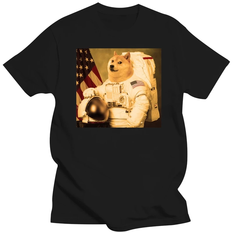 Dogecoin Moon Astronaut Cryptocurrency Shiba Inu Meme Love Gift T-Shirt Tee Shirt Custom aldult Teen unisex fashion funny new