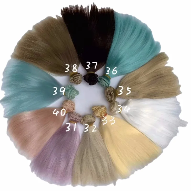 Peruca de boneca bjd/sd, pacotes longos e retos, 15cm, 20cm, 25cm, brinquedo, meninas, imitação marrom, mohair, leite macio, seda, presentes, acessórios de boneca