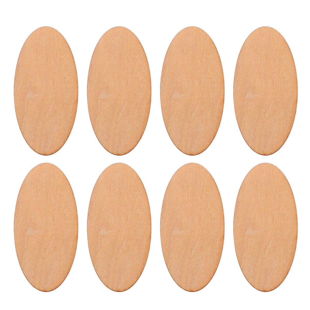 

60Pcs Wooden Oval Slices Unfinished Cutouts DIY Craft Accessories Painting Wood Pieces Wooden Decorations Home Ornament