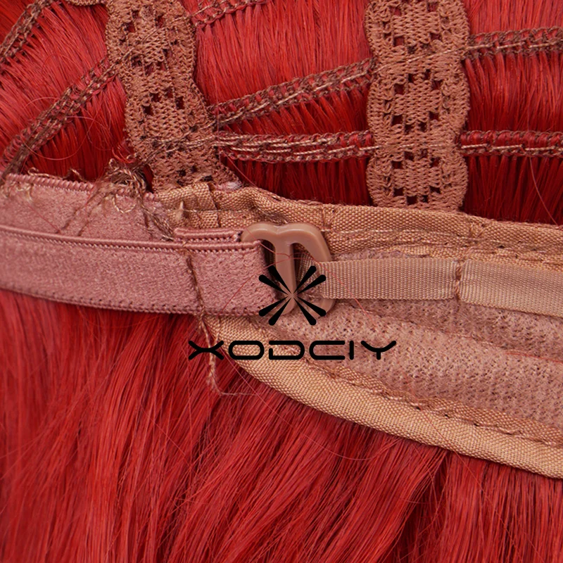 75 cm Rode Lange Pruik voor Meisjes Vrouwen Cosplay Pruik voor Aquaman Mera Hittebestendige Synthetische Pruik voor Halloween Cosplay Party