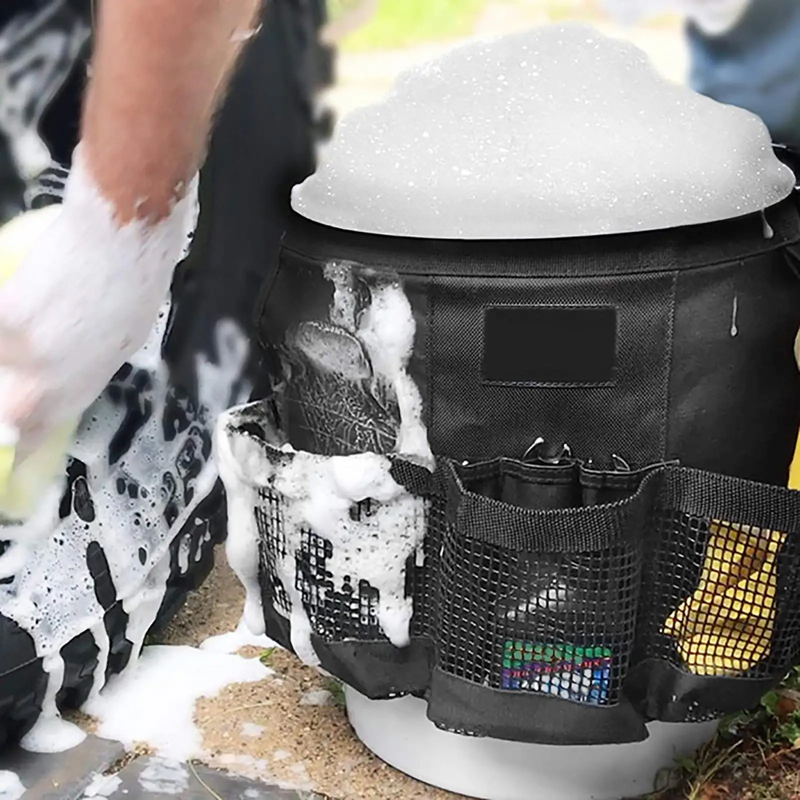 

Органайзер для инструментов в ведро для автомойки, рыболовное ведро, сумка для хранения, большая вместимость для приготовления пищи, дома, кемпинга, барбекю, уборки, поставщик