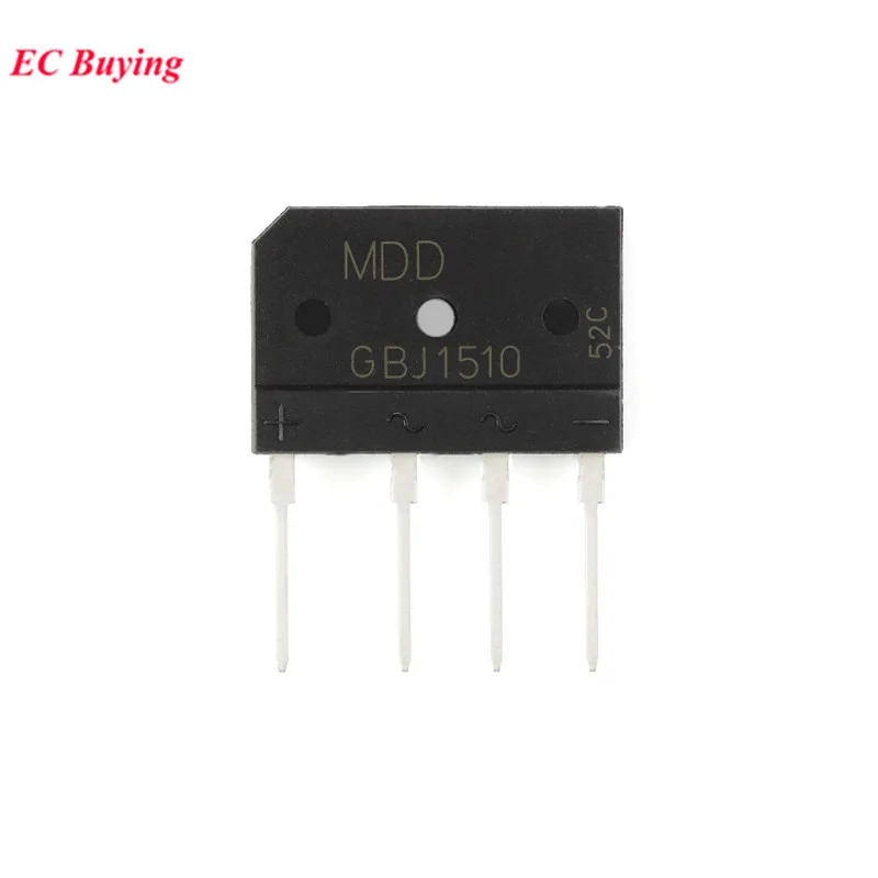 Redresseur de pont en silicium, GBJ1510 GBJ6 1510 1000V 15A, 5 pièces/1 pièce