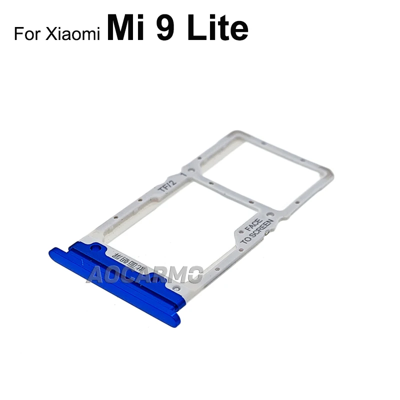 Aocarmo For Xiaomi 9Lite Mi 9 Lite Sim Card SIM Tray Slot Holder Replacement Parts Black Blue White