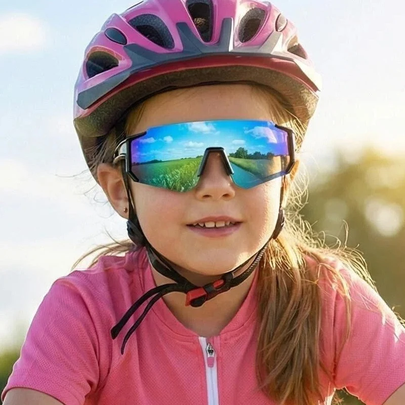 Kids Polarized Sport Sunglasses UV400 Protection TR90 Lightweight Flexible Cycling Running Goggle for Boys Girls