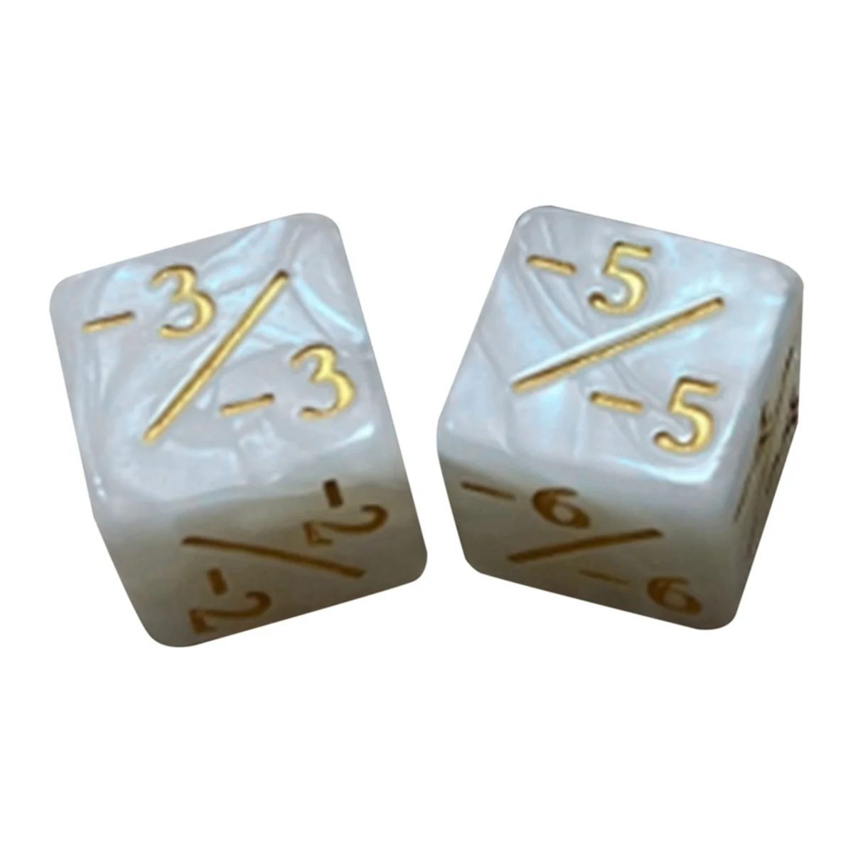 A71P 24 قطعة عدادات النرد علامة الرموز مكعبات النرد الأكريليك +/- D6 ملحقات ألعاب الورق ألعاب تعلم الأطفال (أبيض)