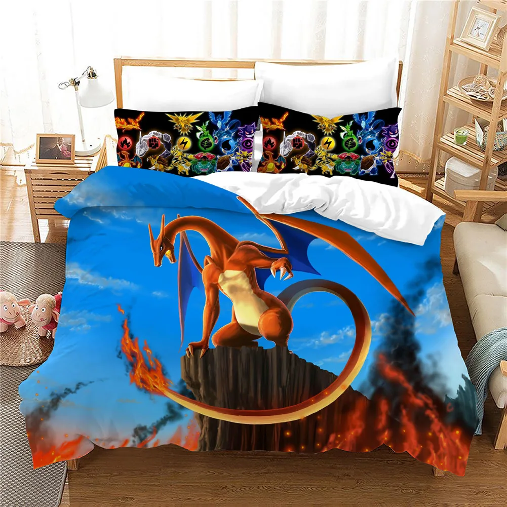 parure-de-lit-pokemon-charizard-dragon-fournitures-de-lit-exquises-housse-de-couette-ensemble-de-literie-cadeau-d'anniversaire