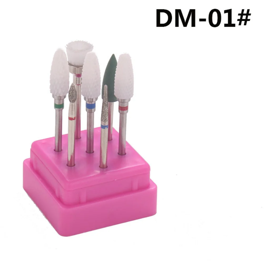 7pcs Nail Polishing Tools Set Durable Manicure Grinding Head Kit For Natural Artificial Nails Salon Diy Portable Case Included