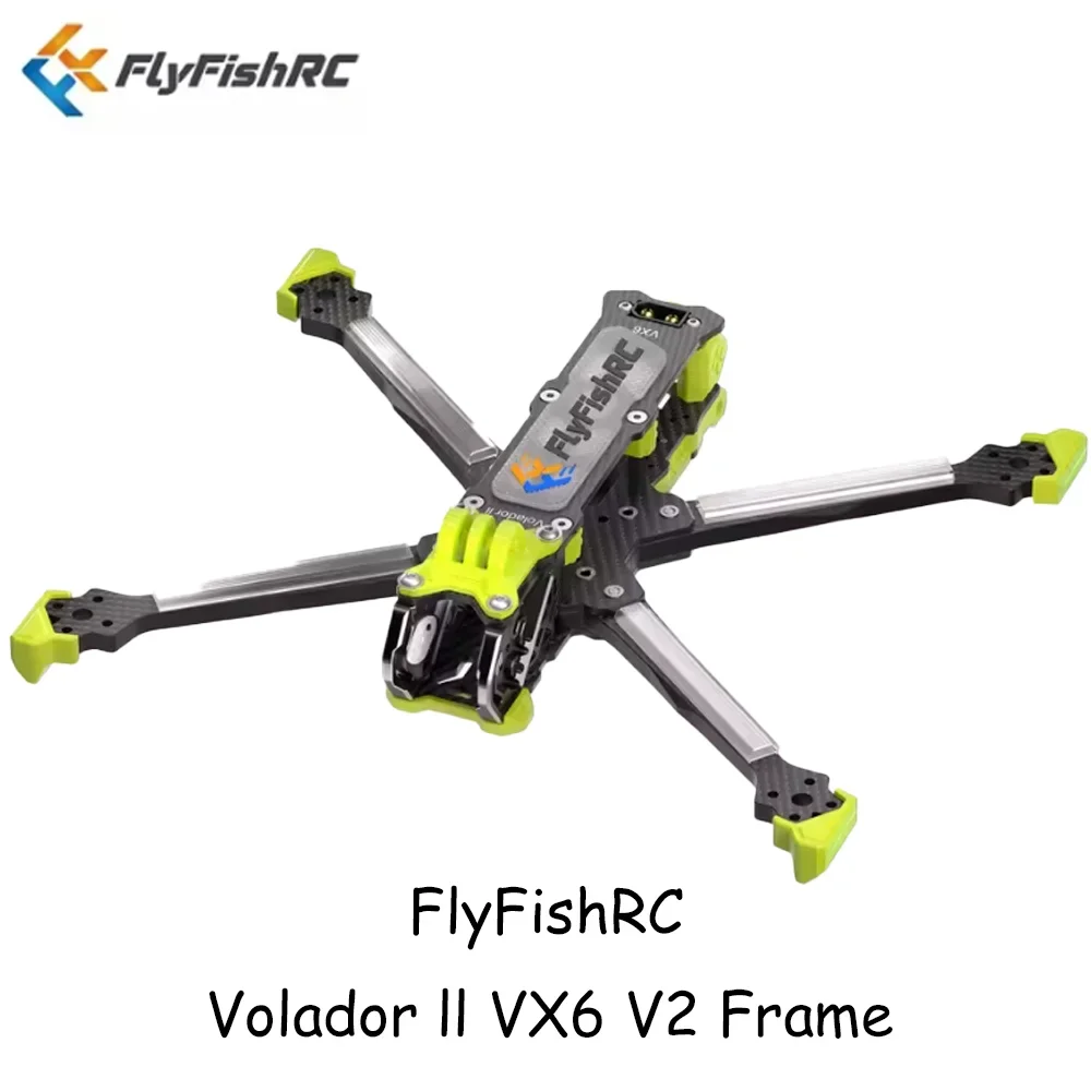 

FlyFishRC Volador II VX6 V2 Freestyle FPV T700 6-inch Frame Kit Compatible with DJI O3 O4 for FPV Freestyle Racing Drone RC