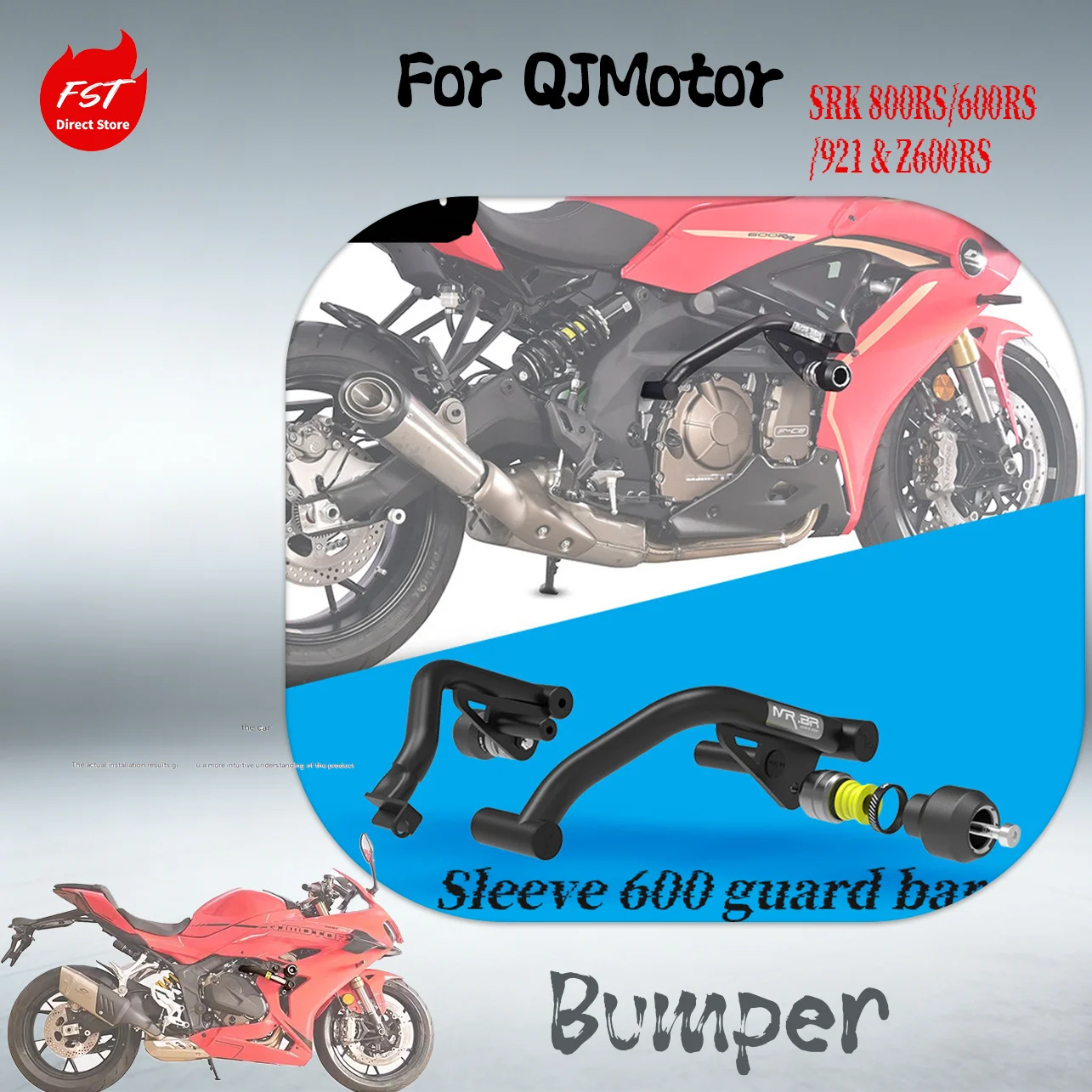 

Crash Bars For QJMotor SRK 800RS/600RS/921 & Z600RS, Engine Guard With Anti-Fall Stunt Bumper Protector