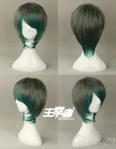 Peluca de pelo corto verde Otaku diaria, disfraz de Cosplay, peluca completa, pelucas de cabello social