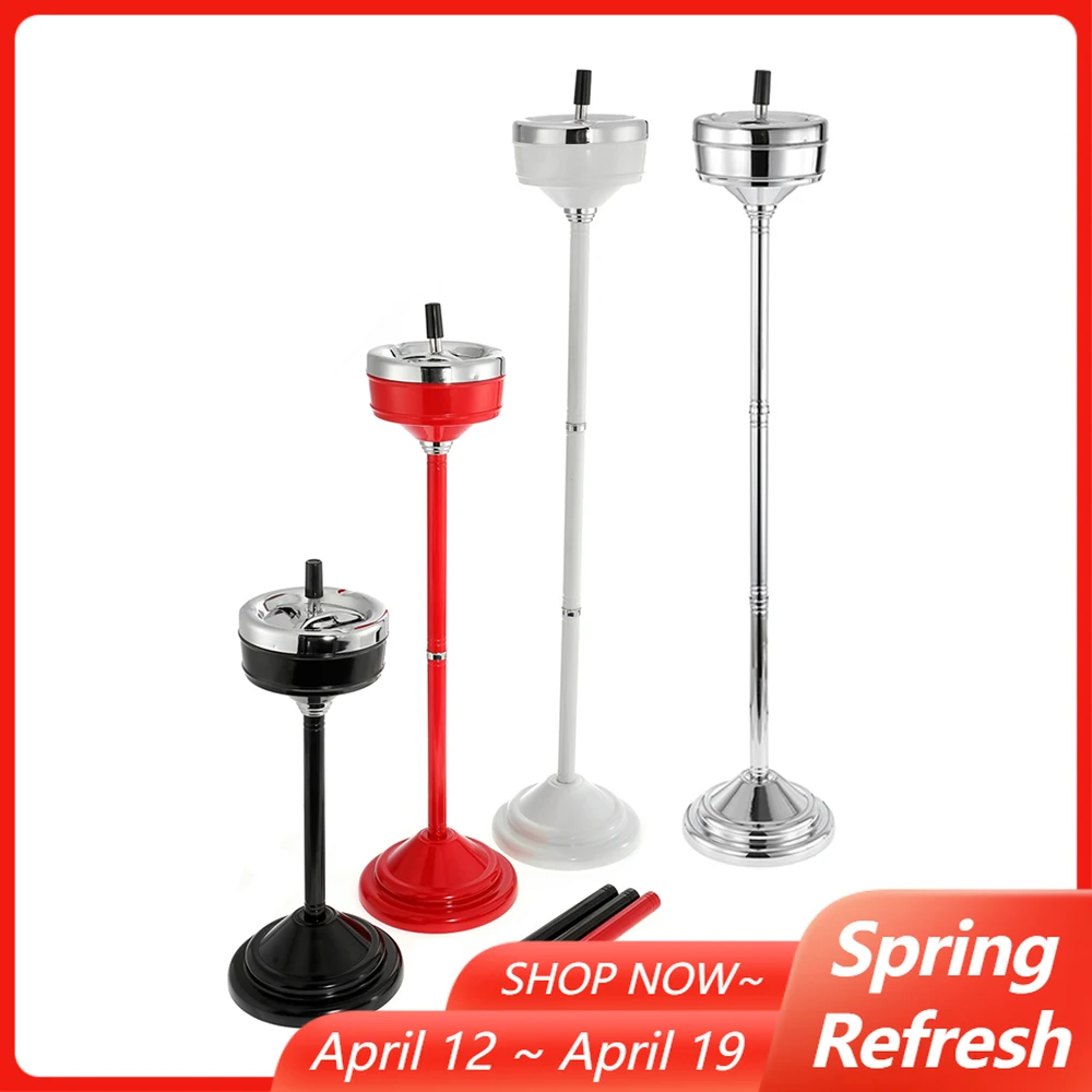 

Adjustable Removeable Ashtray with Lid Floor Standing Stainless Steel Windproof Cigar Ashtrays Ash Tray for Office Toilet KTV