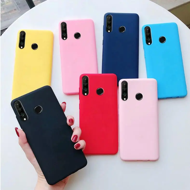 candy color silicone phone case for huawei p30 lite case p40 pro p20 lite p10 p smart plus z 2019 2018 matte soft tpu back cover