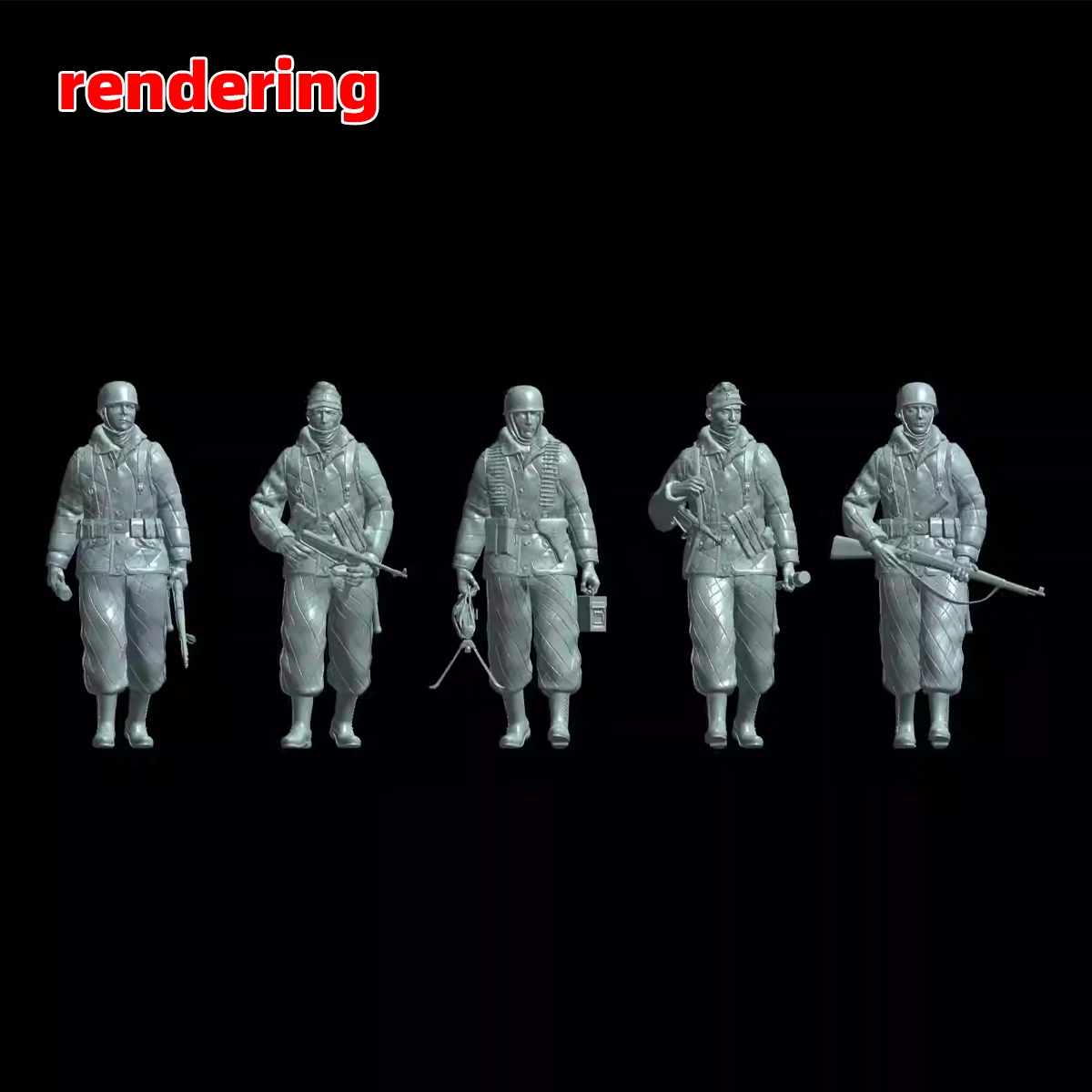 3D Harz Deutschland Fallschirmtruppen Fallschirmspringer Soldaten Figuren-Set Montage Statisches Maßstabsmodell Bausatz 5 Stück 1/72 1/35 1/48 – Detail 3