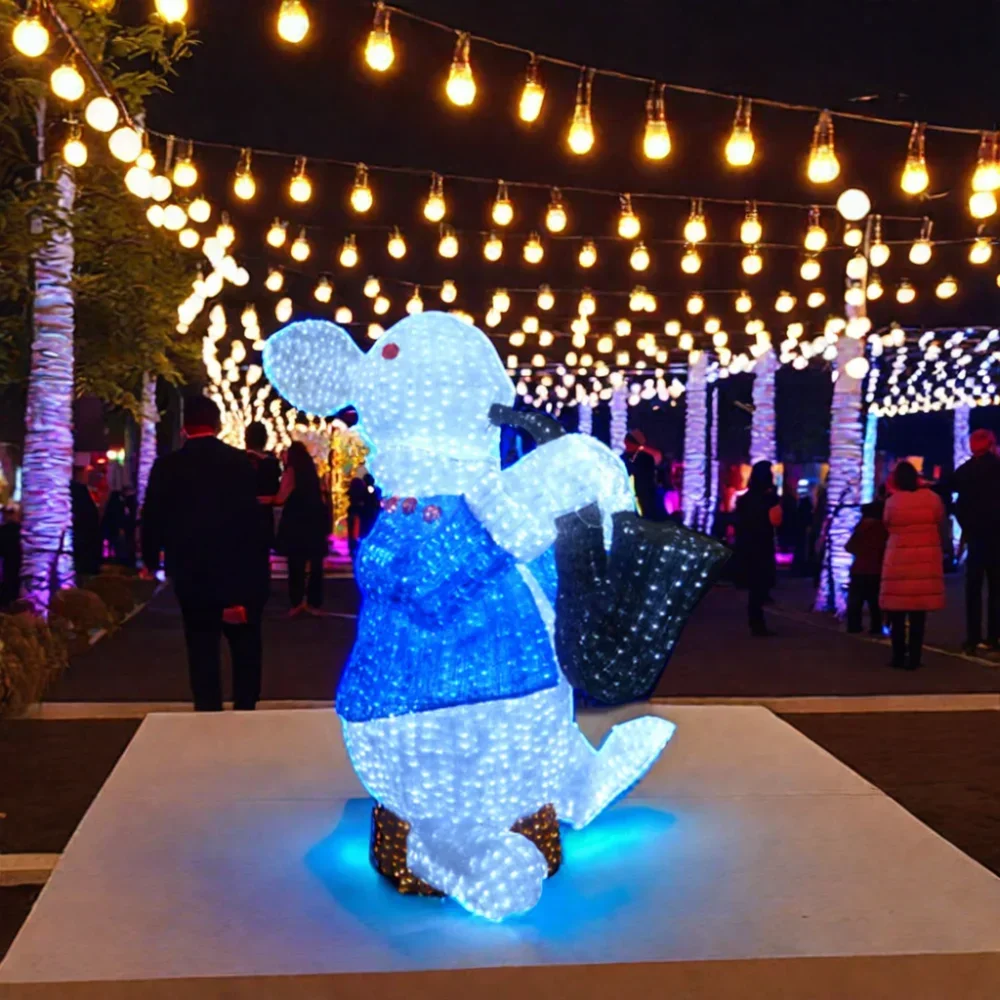 3D Acrylic Light Wedding Christmas Decorations IP65 Waterproof Festival Home Decor-Rabbit Sculpture