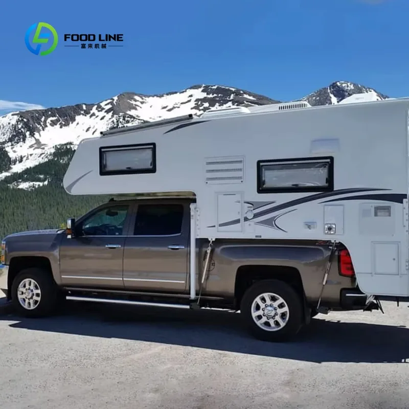 Customized Slide on Off-road Popups Pickups Hard Side Lightweight Truck Camper With RV Furniture for Traveling for Sale