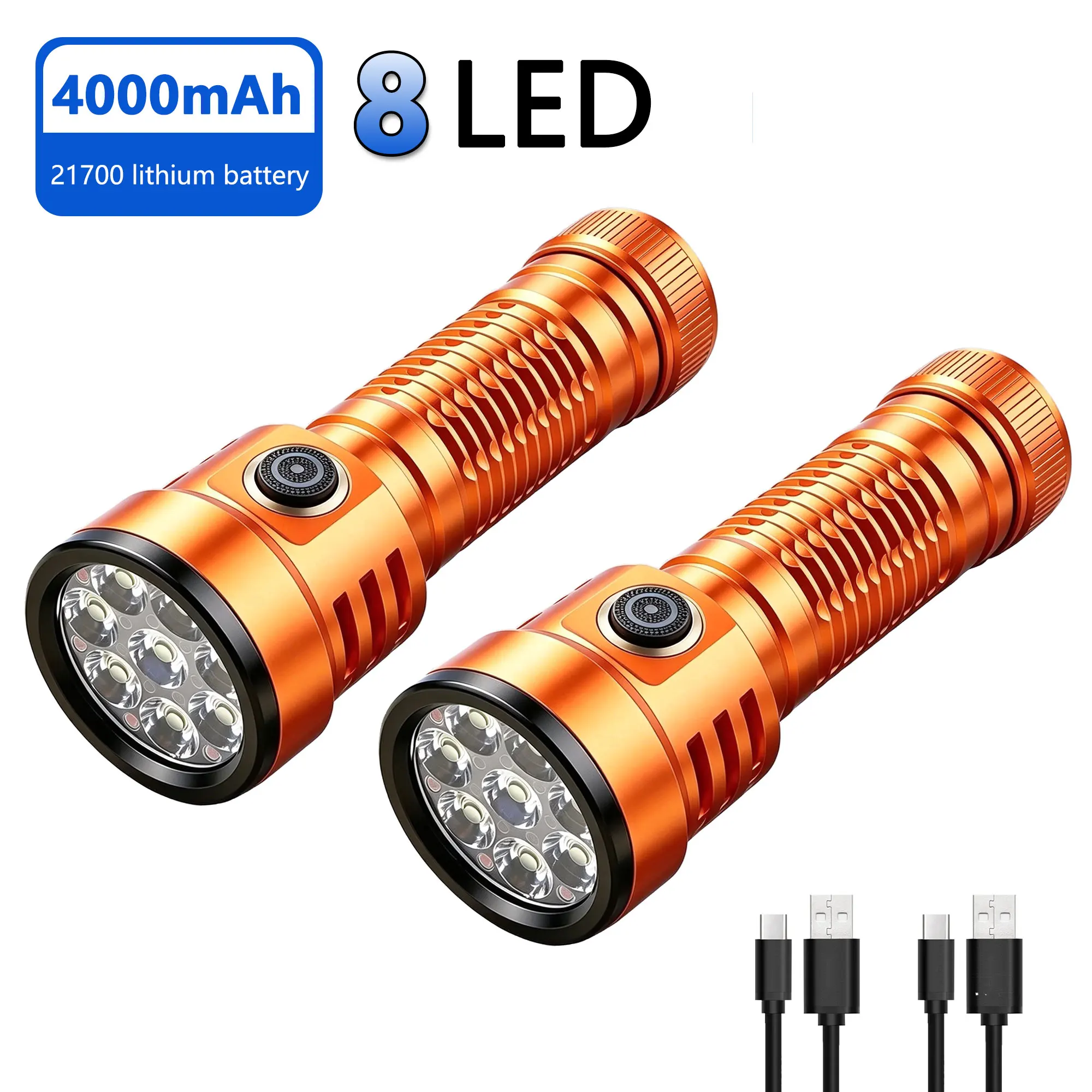 Ultra Light Tactical Flashlight 103g 5 Modes Strong To Double Turbo Type-C USB Charging 21700 Compatible IPX4