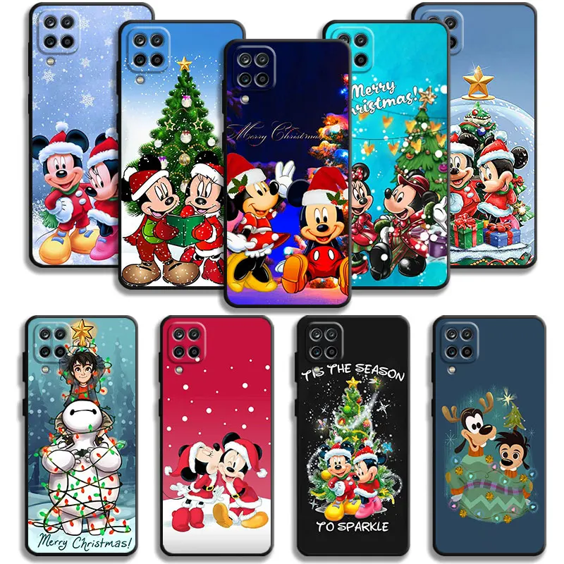 Case For Samsung Galaxy A05 A70 A50 A40 A30 A04 A03 Core A03s A02s A20s M52 M33 M23 Disney Mickey Minnie Merry Christmas Tree