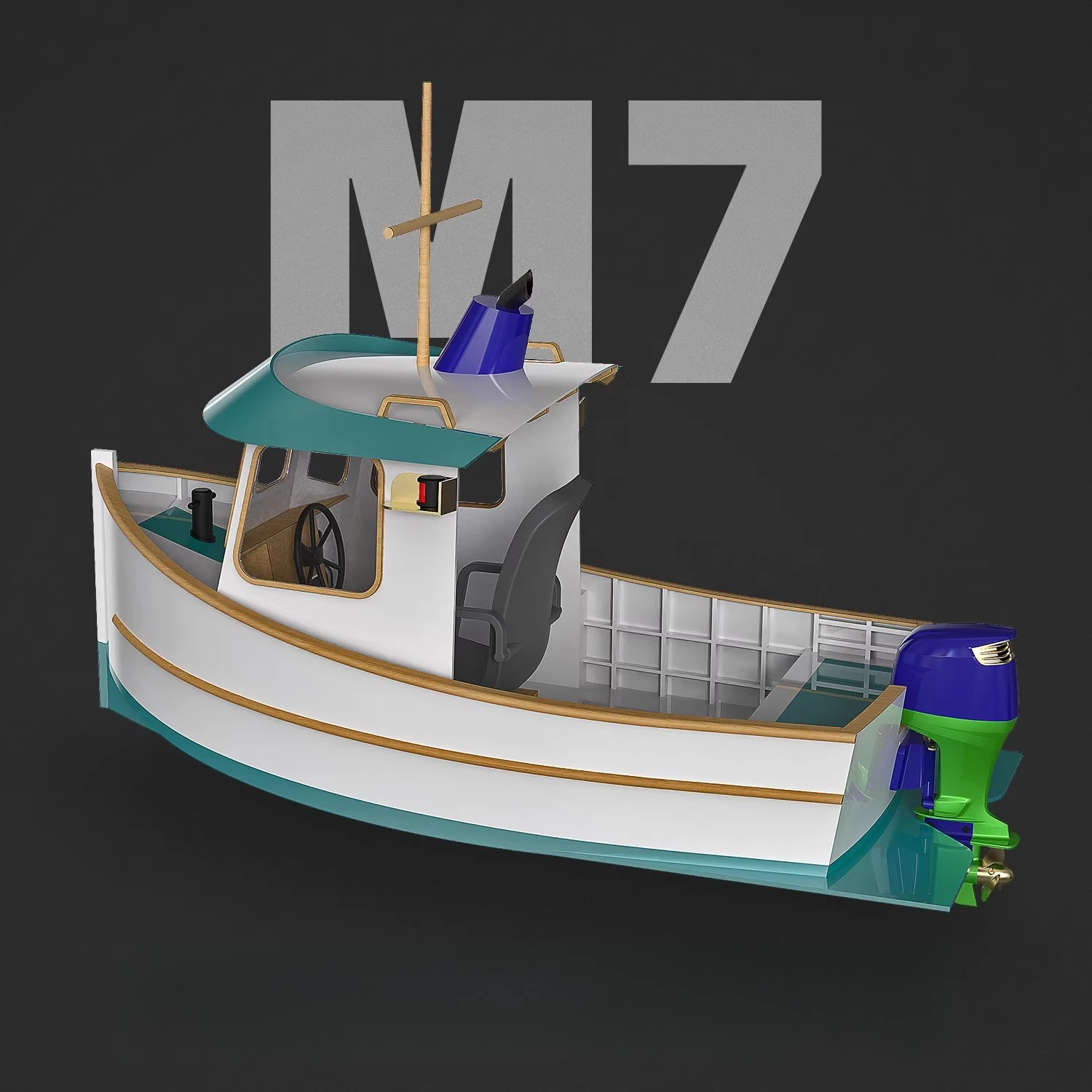 570 مللي متر 1/6 RC طقم يخت خاص طبعة الرجعية خشبية الأسرة كروز M7 أطقم منمذجة والعتاد طبعة الذيل معلقة الجمعية RC قارب لعبة