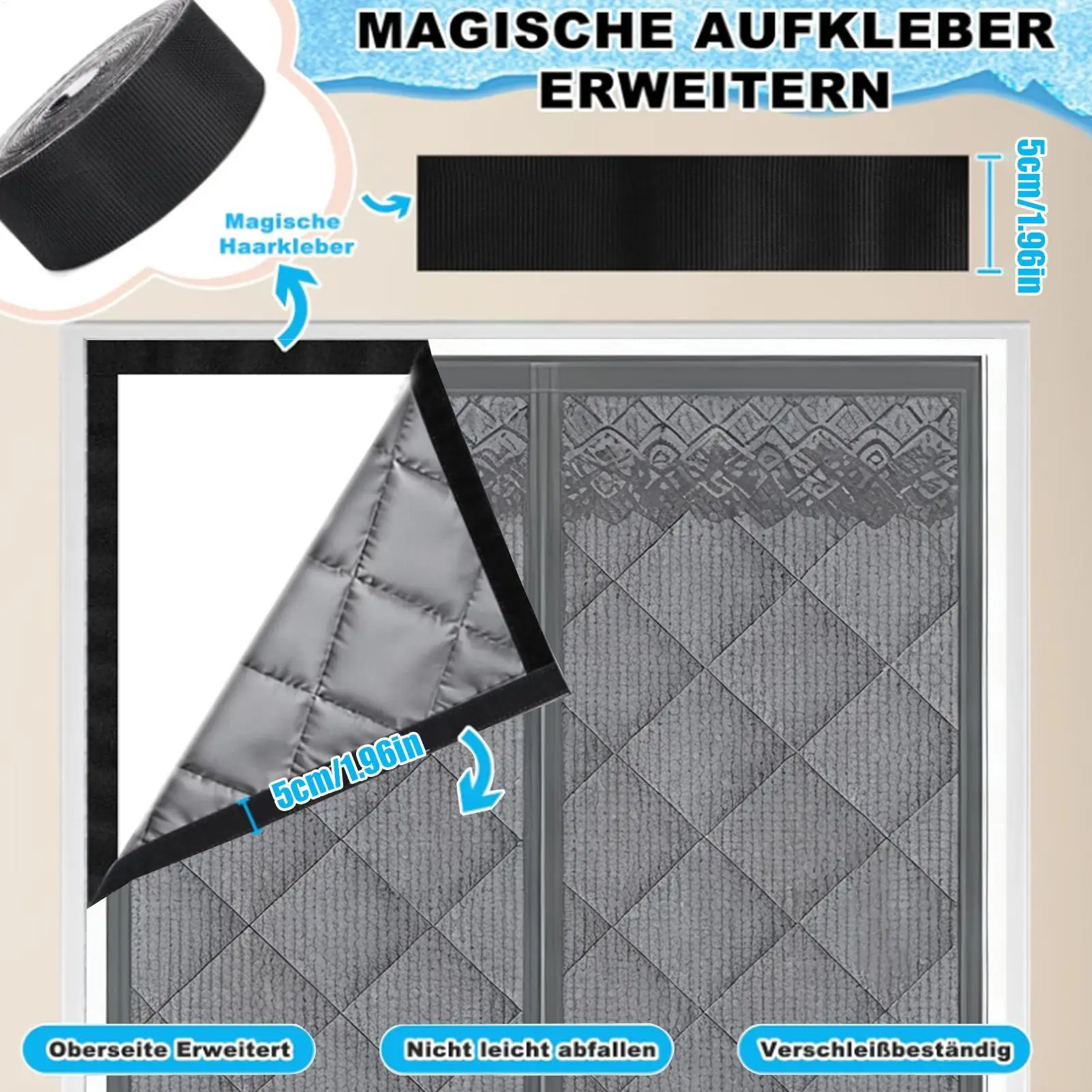 Thermal Door Cover Magnetic Doorway Barrier With Clear Window Weatherproof Temperature Protection Door Cover For Winter Home