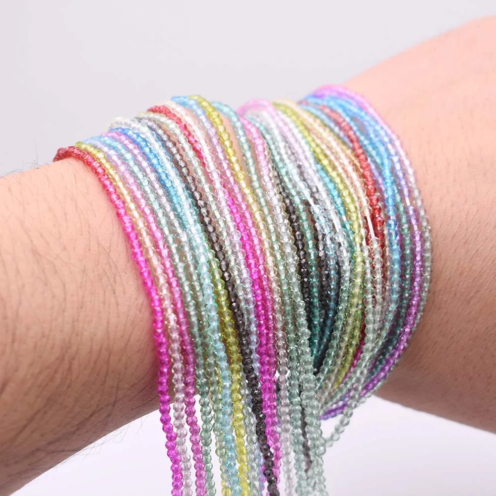 2x2mm 170pcs Gradient Color Crystal Glass Beads Small Seed Round Faceted Loose Spacer Beads For Jewelry Making DIY Necklace