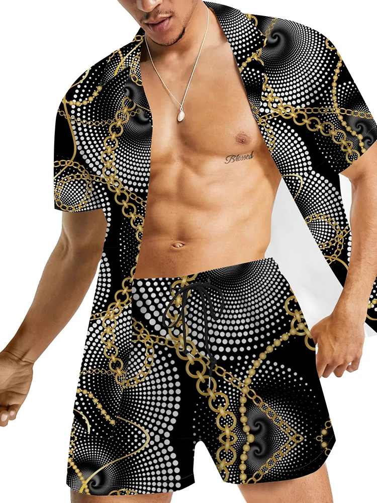 Camiseta Hawaiana de manga corta para hombre, traje de playa informal, estampado 3D de árbol de coco, conjunto de 2 piezas