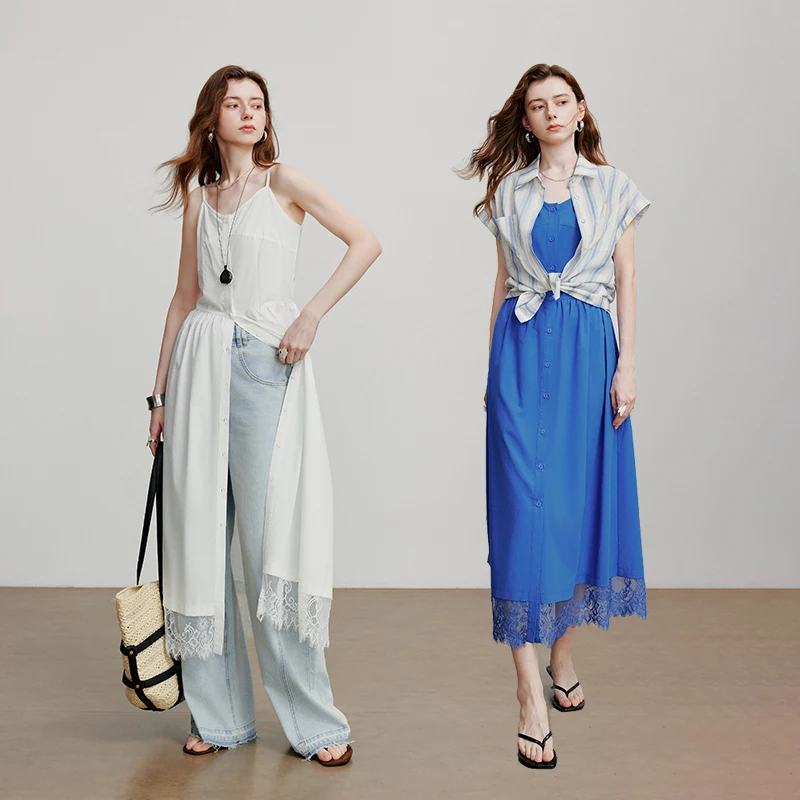 TOYOUTH فستان نسائي 2025 صيف جديد بحمالات ليوسيل بدون أكمام فستان أنيق 8529071