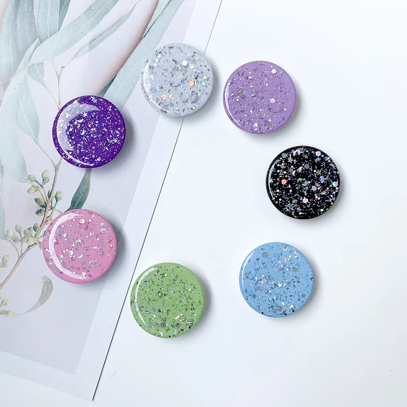 Pop Grip 3D Finger Phone Holder Grips Tok Sockets Starry sky glitter drop glue mobile phone and tablet universal lazy holder