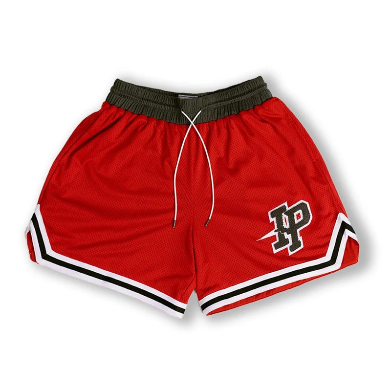 Summer new embroidered logo casual men\'s shorts Mesh quick drying fashion quarter pants Loose running basketball workout pants