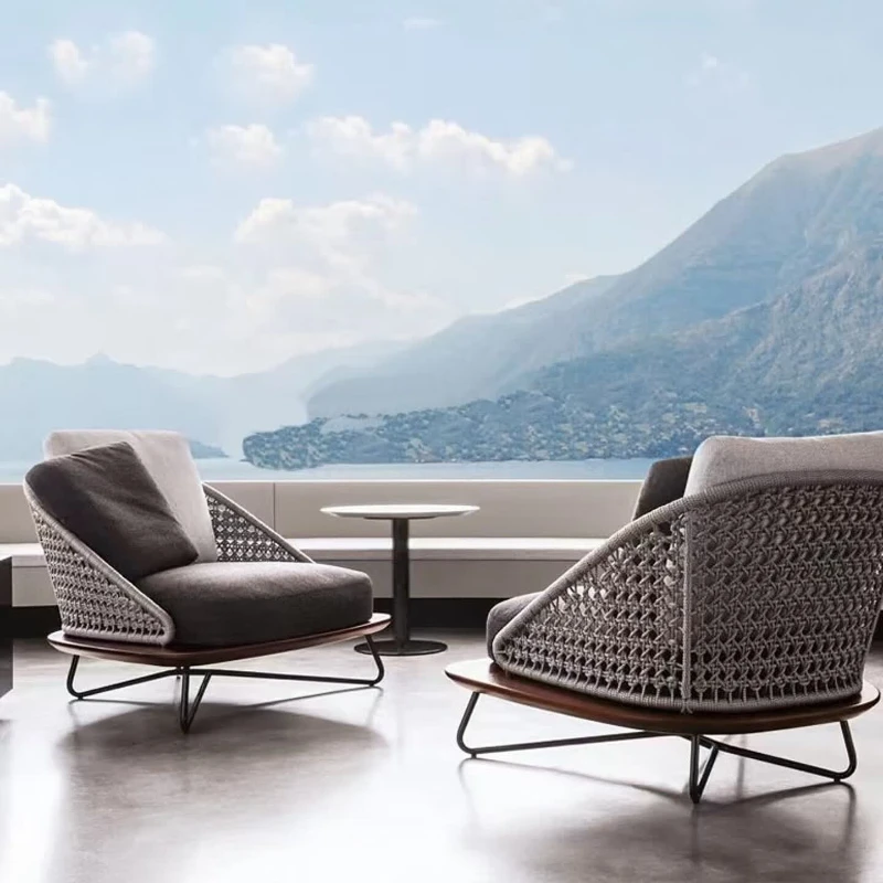 Nordic outdoor balcony coffee table combination three-piece bar villa courtyard leisure table and chairs B & B hotel sofa table