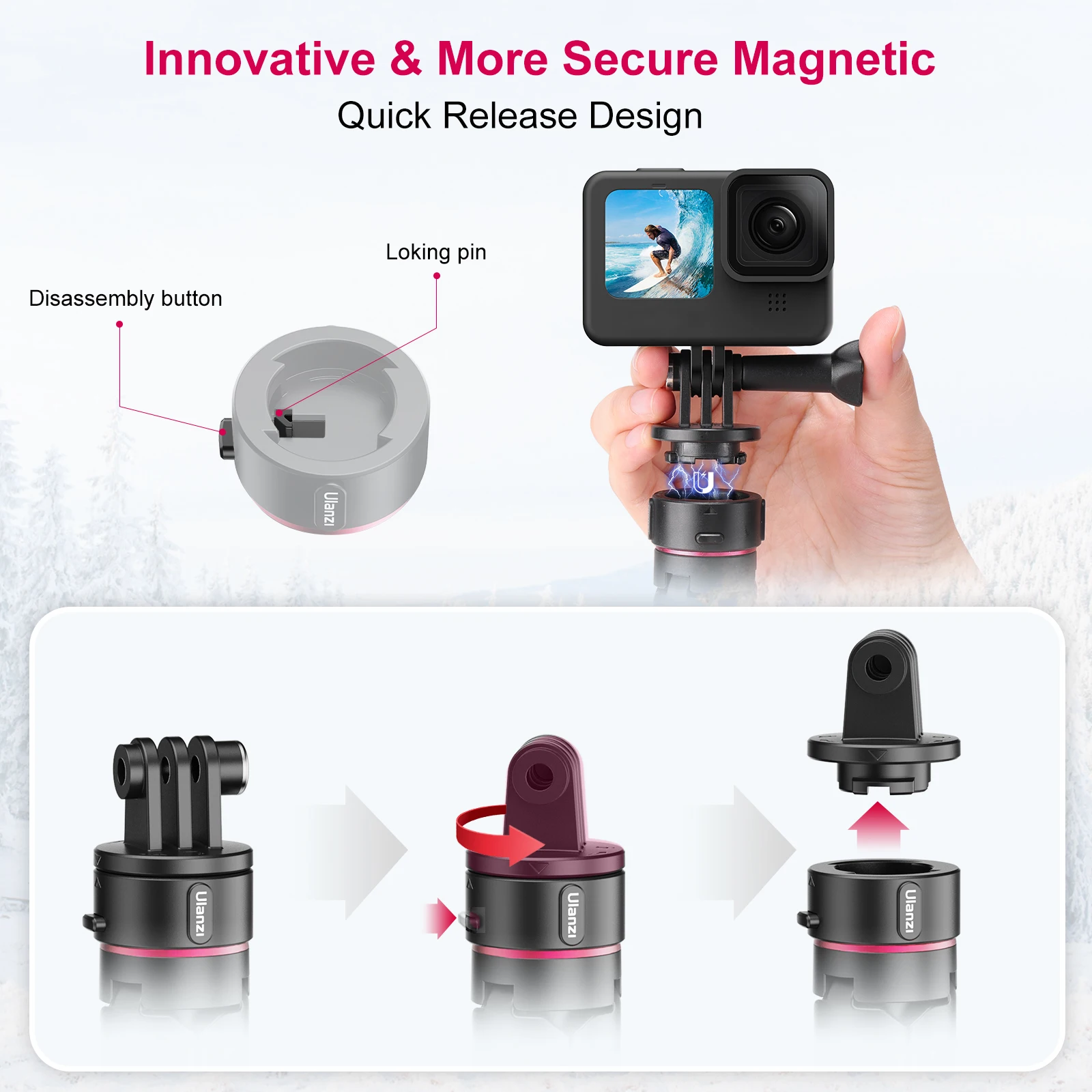 Ulanzi Mini statief Monopod voor GoPro 12/11/10/9/8/7/6 OSMO Action Insta360 Xiaomi Yi SJCAM Eken Action Camera Accessoires Mount