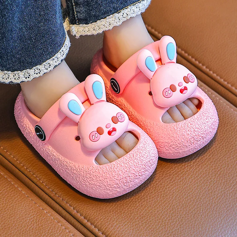 Kids' Closed-Toe Hole Slippers, Indoor Waterproof, Anti-Collision, Ultra-Light & Wear-Resistant Thin Sandals
