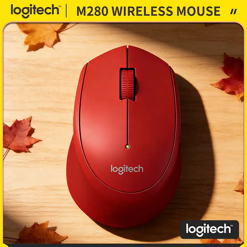 

Беспроводная эргономичная мышь Logitech M280 с нано-адаптером, 2,4 ГГц, 1000 DPI, 18 месяцев автономной работы, для офиса, дома, Mac