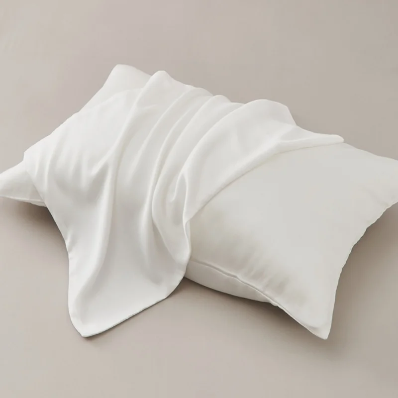 2026 Luxury Solid Silky Pillowcase 100% Lyocell Fiber Pillow Case Cover Smooth Cooling Summer Home Pillowslip 51*91cm*2pcs
