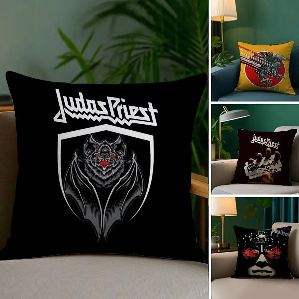 الكلاسيكية كيس وسادة أريكة غرفة المعيشة غرفة نوم الطباعة على الوجهين J-Judas P-Priest وسادة مربعة قيلولة الوقت كيس وسادة #3
